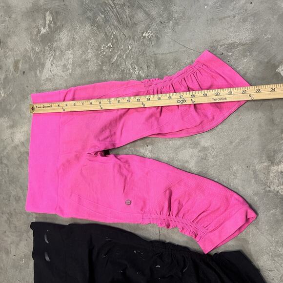 Lululemon Lot Of 2 In the Flow Crop Seamless Crop Legging Women Size 4 LW6997S - Picture 4 of 9
